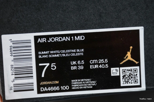 Cheap Husky Jordan Air Mixed DA4666-100 Blue Textures Mid 1 0628